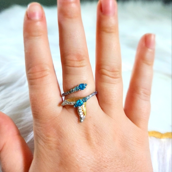 NWT Bomb Party 'Atlantis Bound' Mixed Metal Multicolor Wrap Ring - Size 9 - Picture 11 of 11